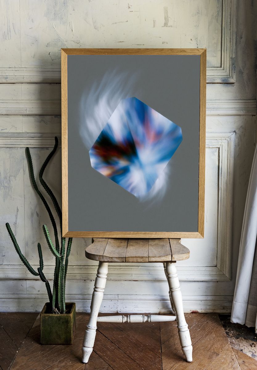Prismatic Blur Abstract Poster. room preview