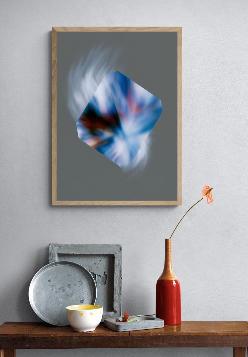 Prismatic Blur Abstract Poster. — room view 3