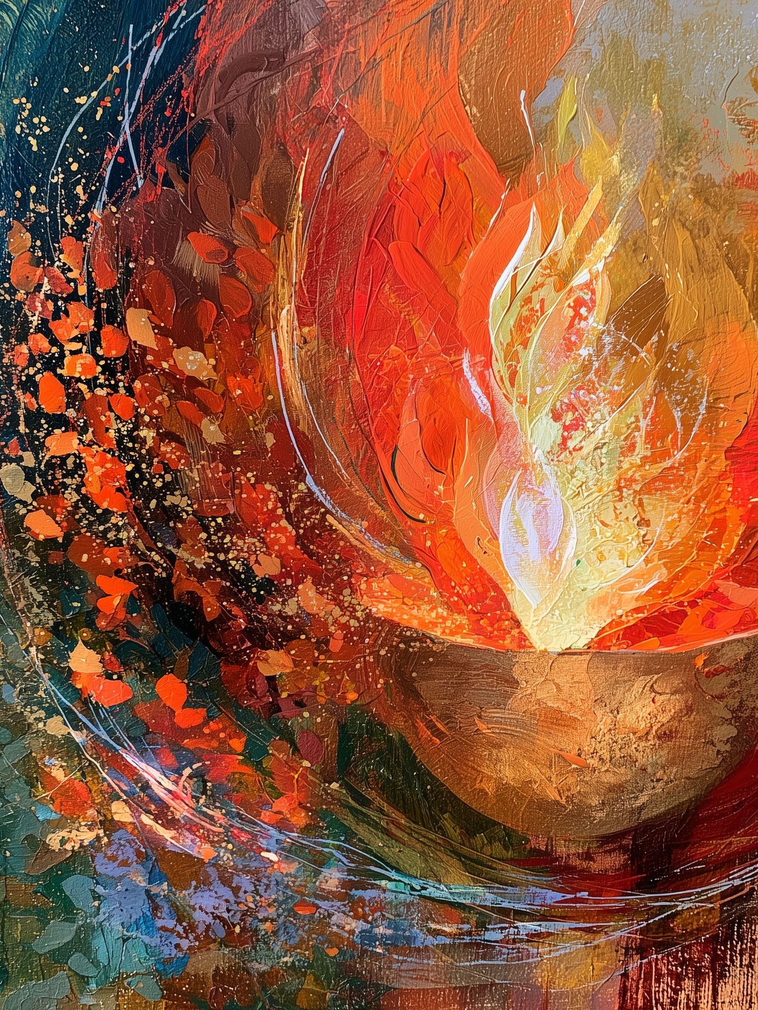 Fiery Abstract Flame Poster. poster detail