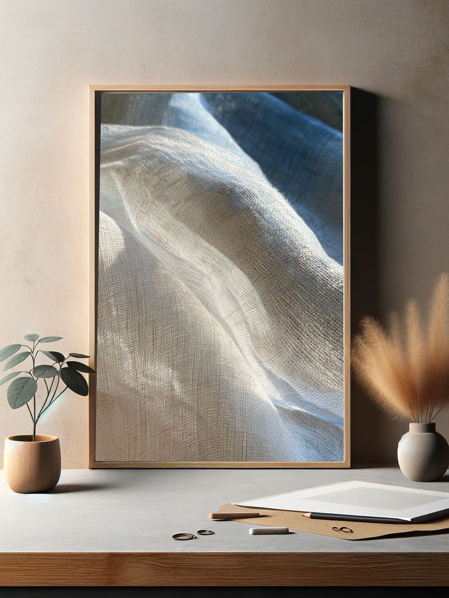 Sheer Fabric Light Abstract Print. — room view 2