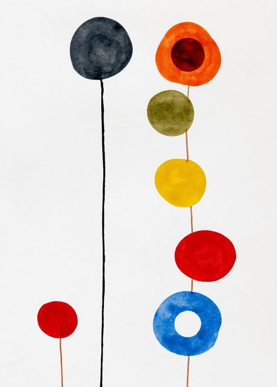 Modern Color Dots Abstract Poster.