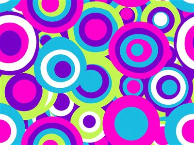 Neon Target Circles Abstract Poster. poster print