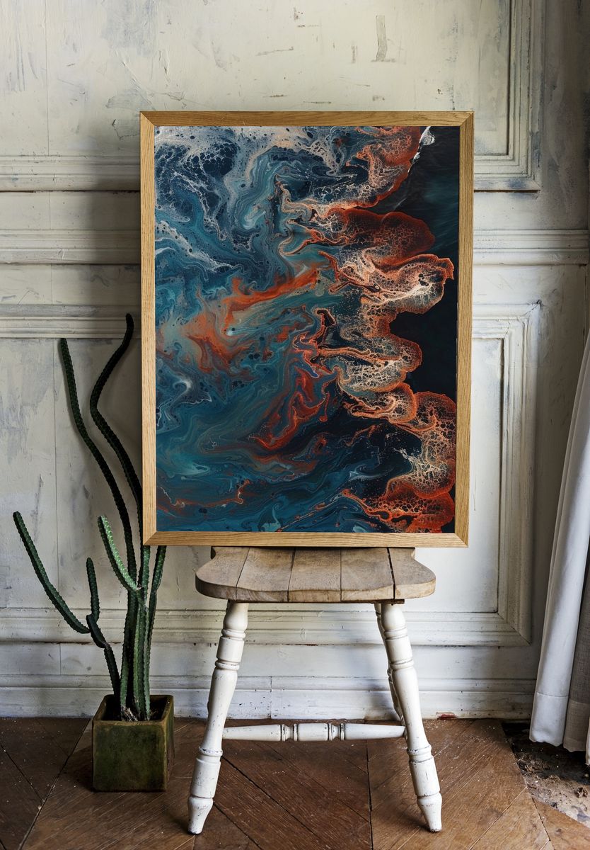 Oceanic Lava Flow Abstract Poster. room preview
