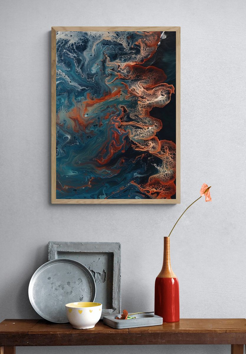 Oceanic Lava Flow Abstract Poster. — room view 3