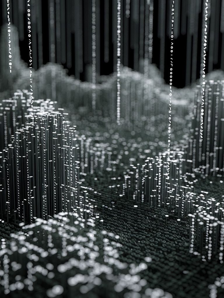 Digital Matrix Landscape Poster. poster — abstract art