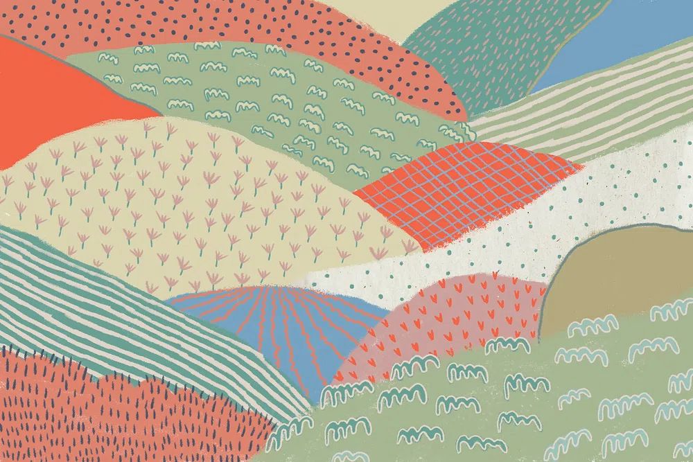 Abstract landscape background illustration. poster detail