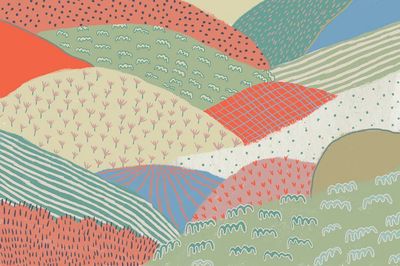 Abstract landscape background illustration. poster print