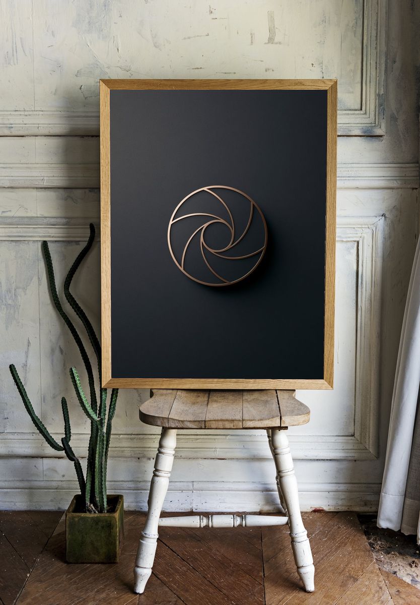Copper Spiral Abstract Poster. room preview