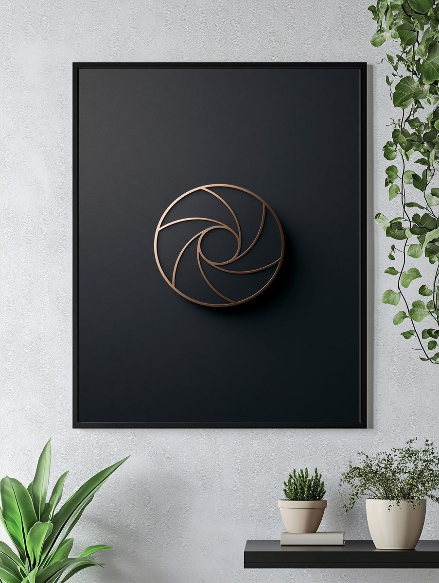 Copper Spiral Abstract Poster. — room view 4
