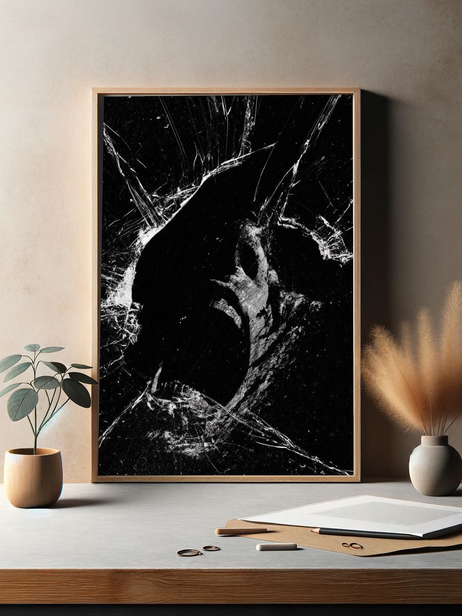 Cracked Glass Abstract Poster. — room view 2
