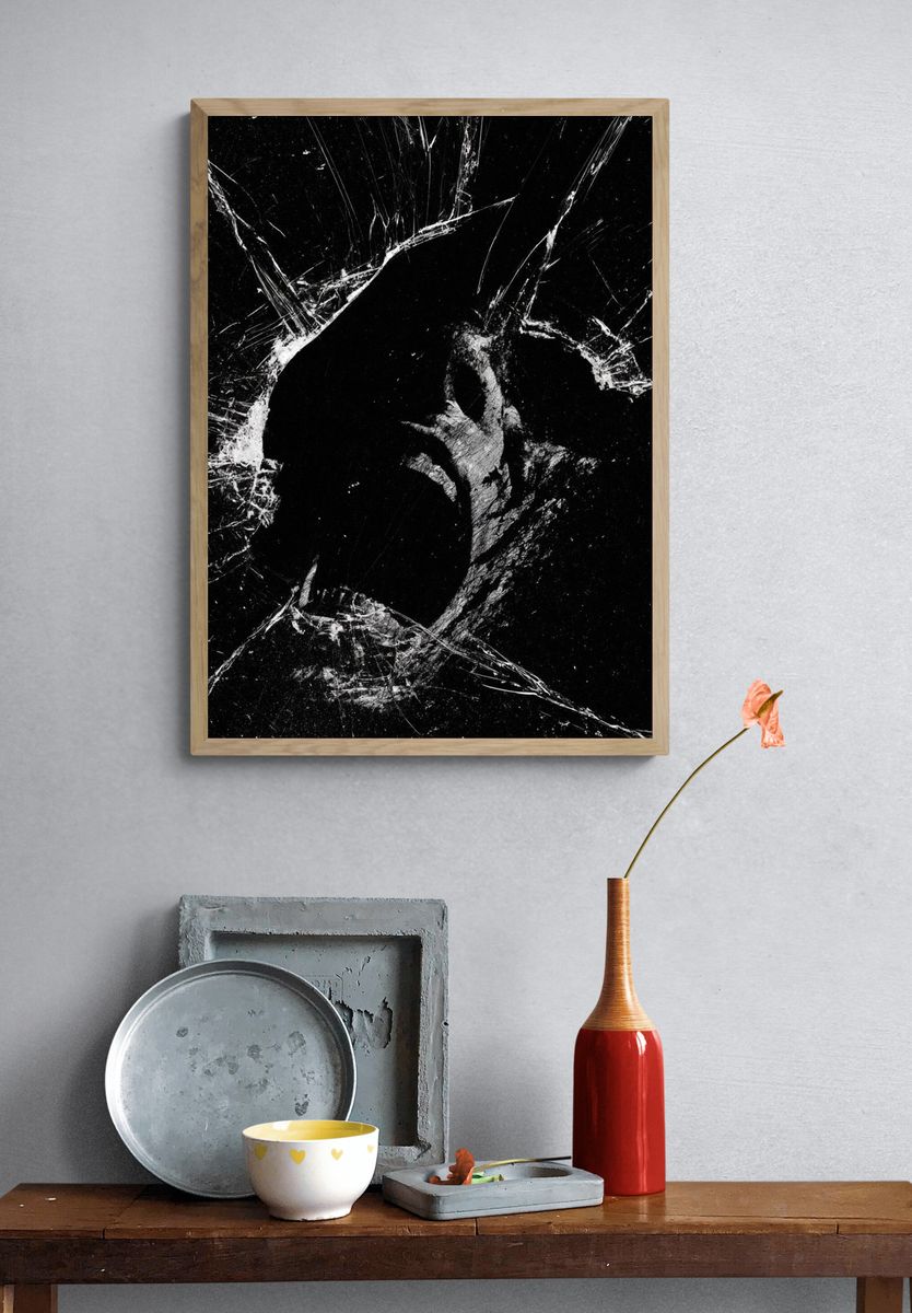 Cracked Glass Abstract Poster. — room view 3