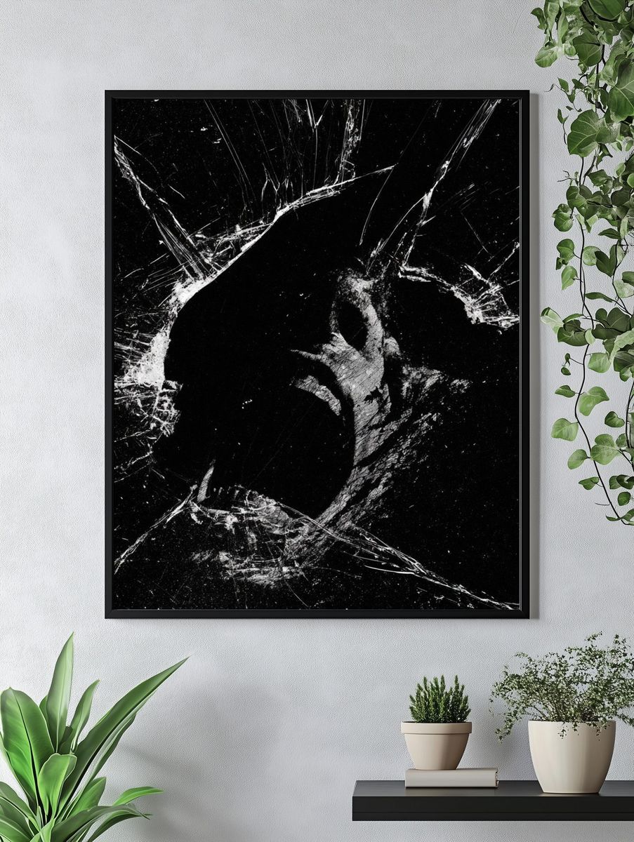 Cracked Glass Abstract Poster. — room view 4