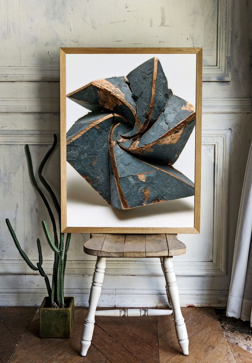 Geometric Stone Sculpture Abstract Poster. room preview