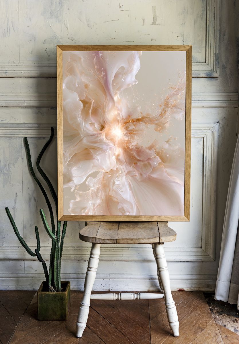 Pearl Bloom Abstract Poster. room preview