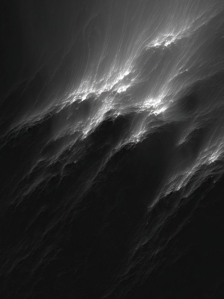 Monochrome Light Streaks Abstract Poster. poster detail