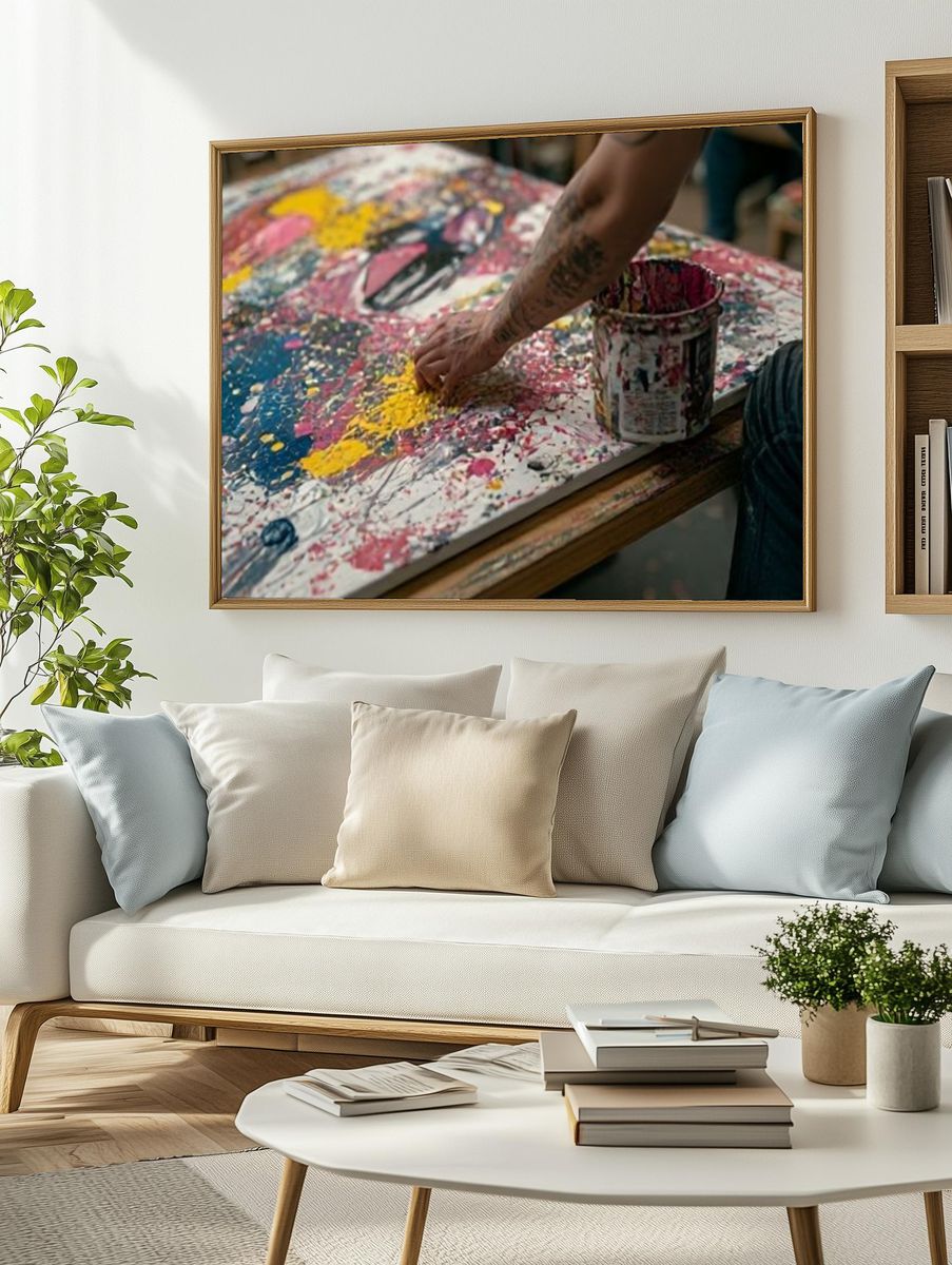 Abstract Paint Splatter Poster. — room view 2