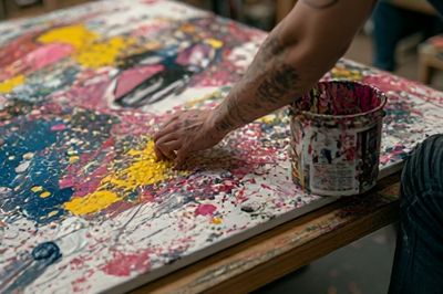 Abstract Paint Splatter Poster. poster
