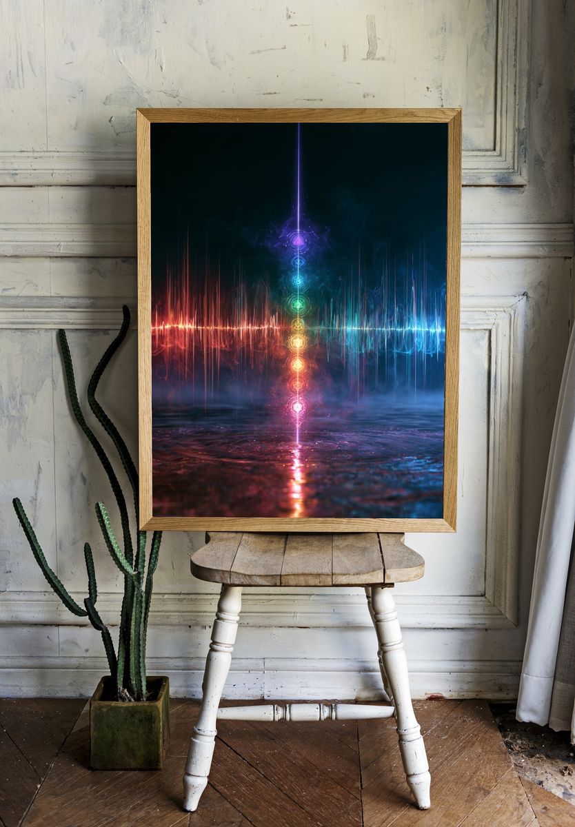 Rainbow Chakra Energy Poster. — room view 1