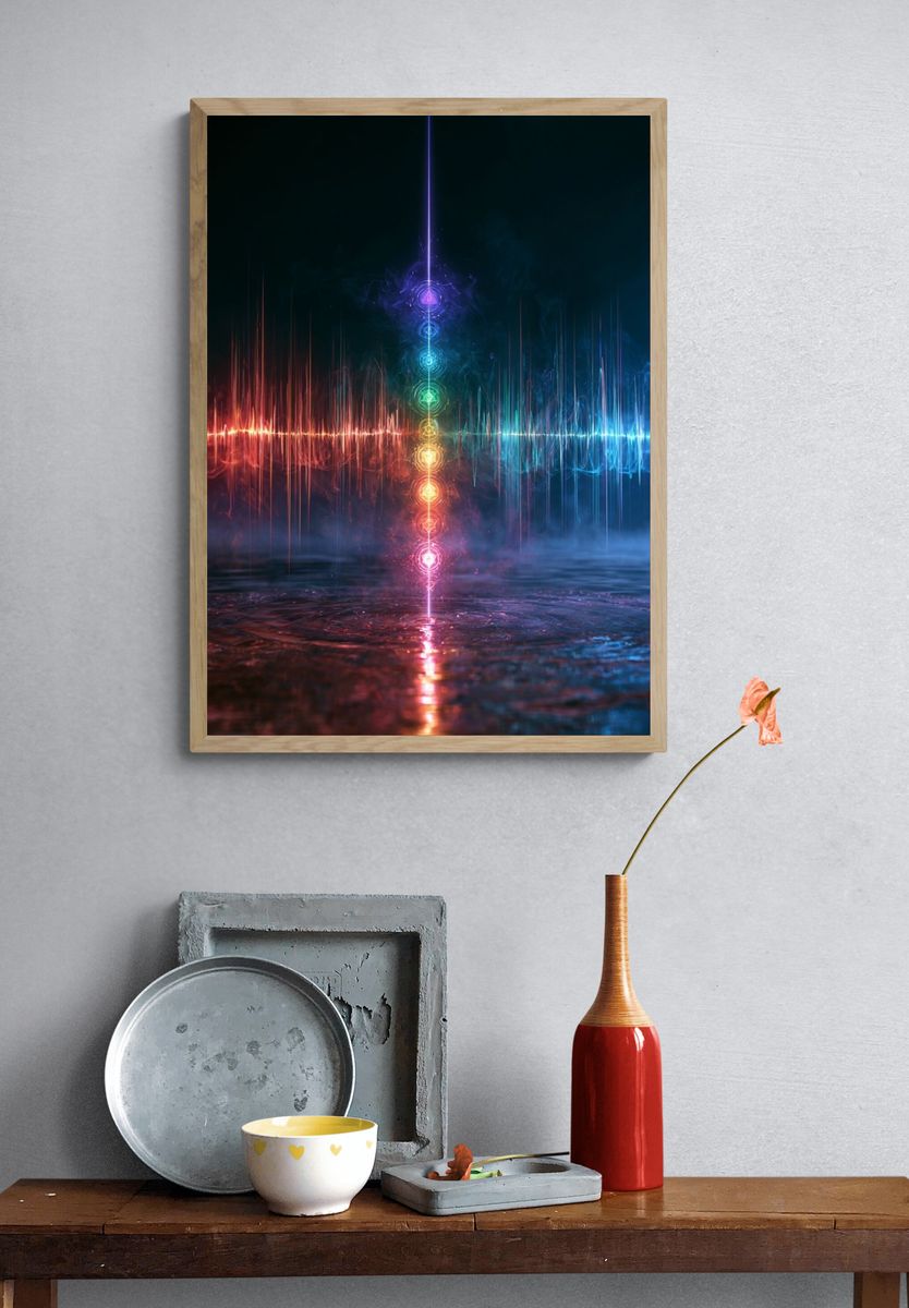 Rainbow Chakra Energy Poster. — room view 3