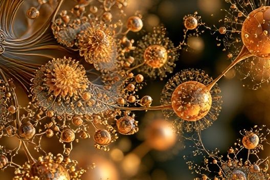 Golden Abstract Orbital Poster. poster — abstract art