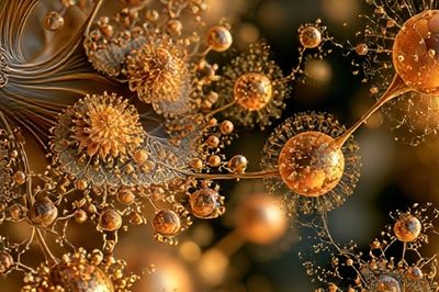 Golden Abstract Orbital Poster. poster