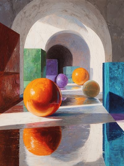 Geometric Spheres Abstract Print. poster