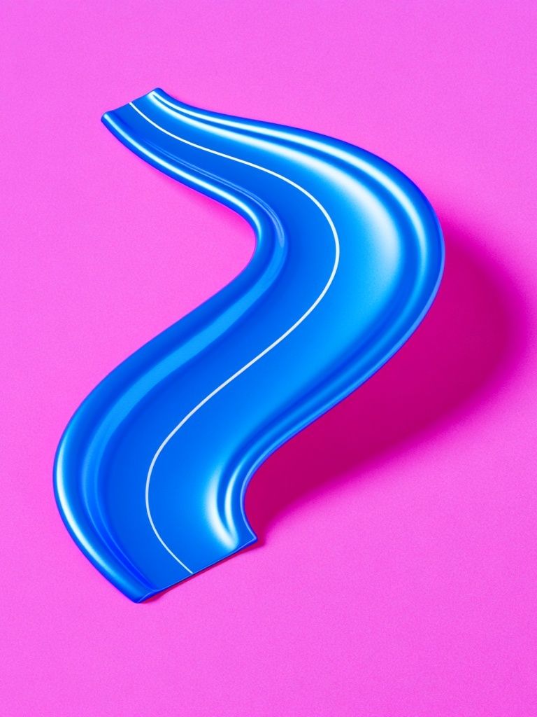 Neon Blue Ribbon Abstract Poster. poster detail