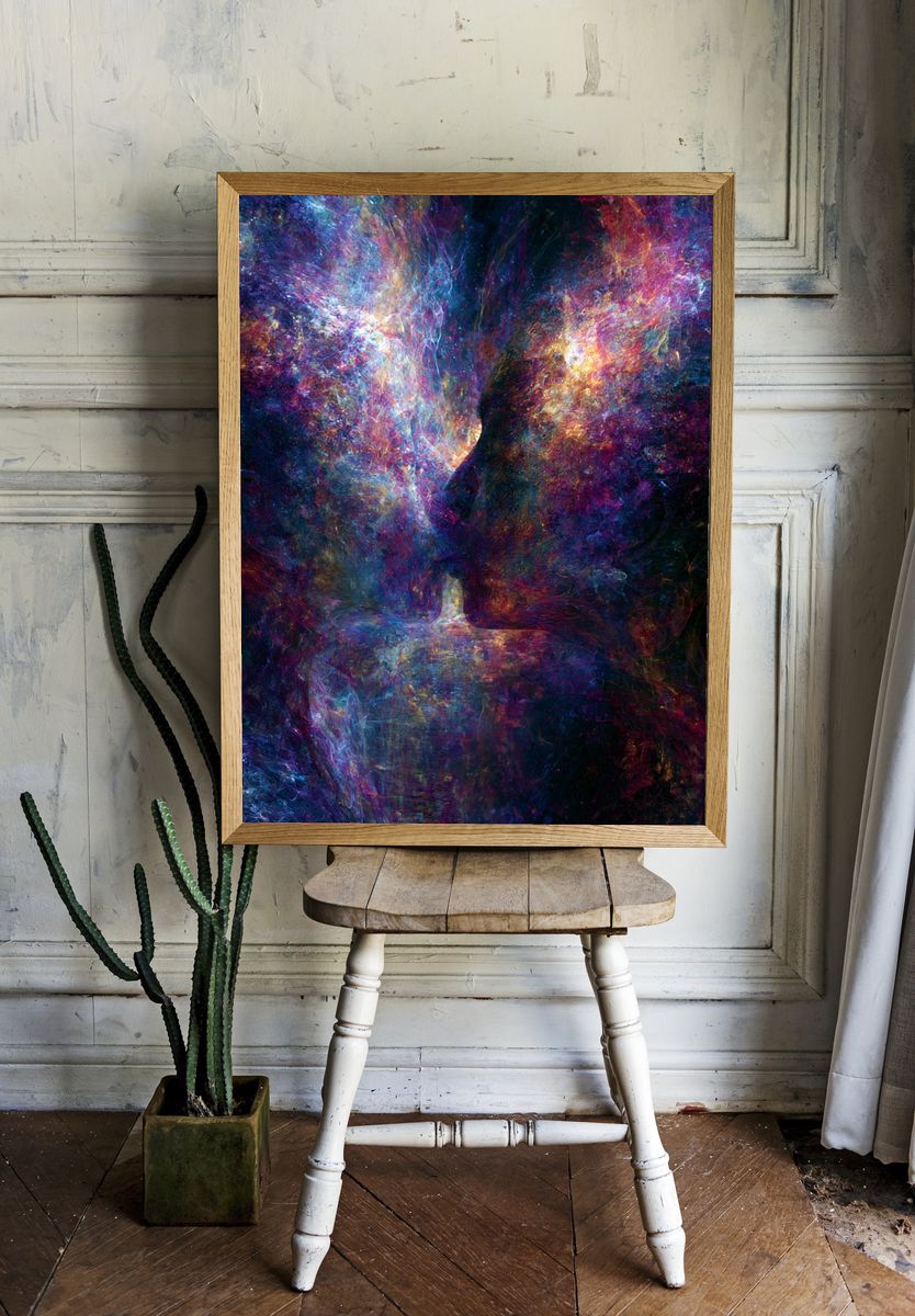 Cosmic Lovers Abstract Poster. — room view 1