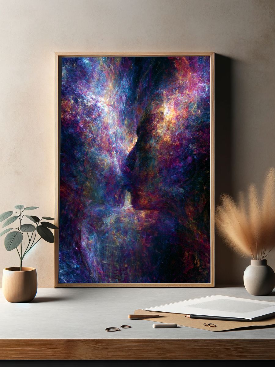 Cosmic Lovers Abstract Poster. — room view 2