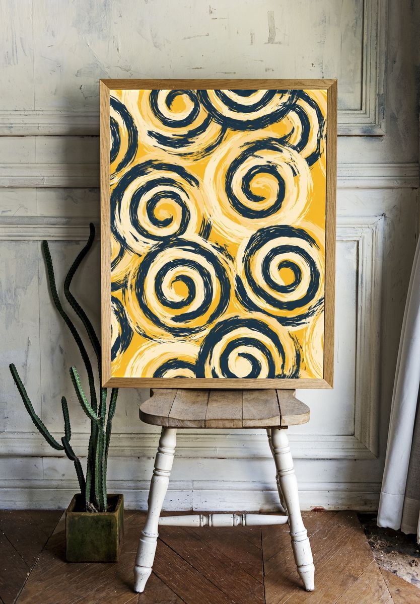 Golden Spiral Abstract Print. — room view 1