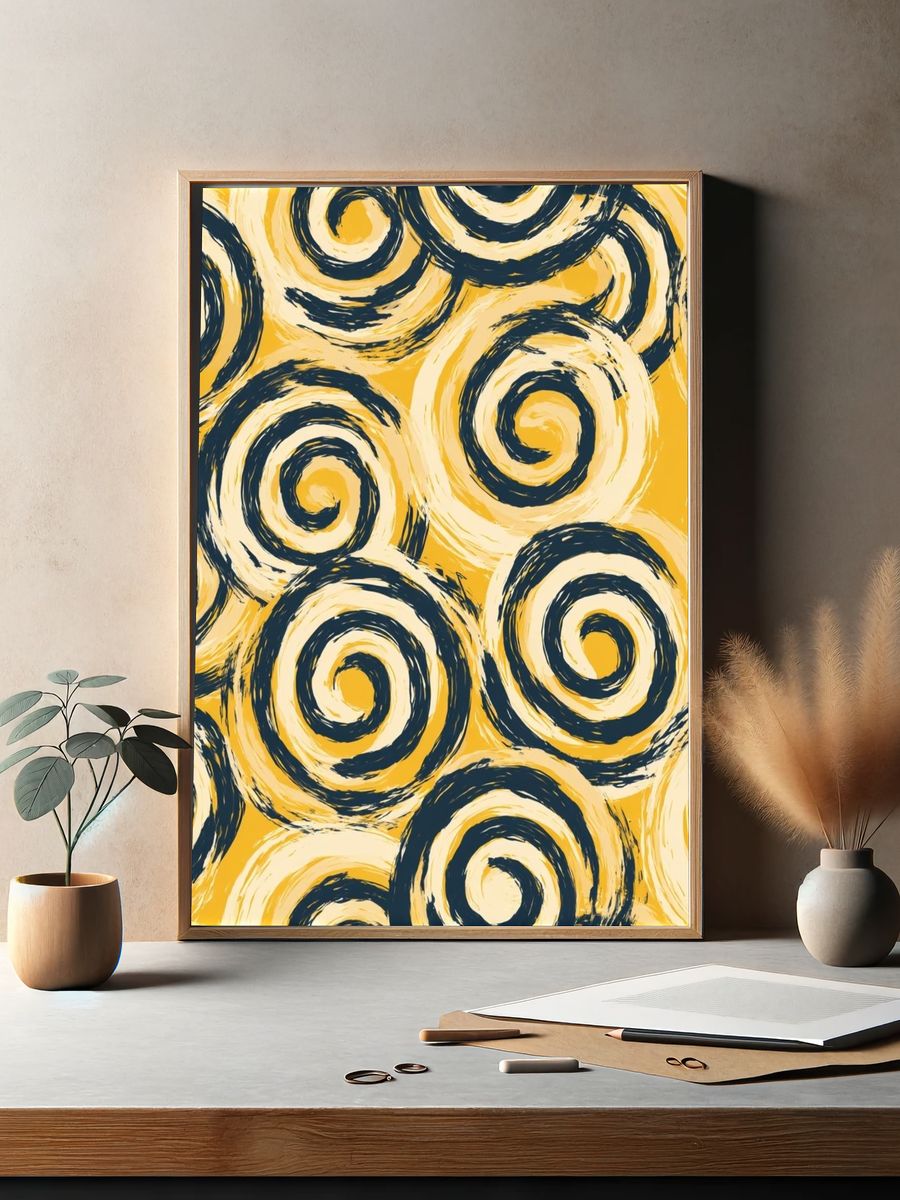 Golden Spiral Abstract Print. — room view 2