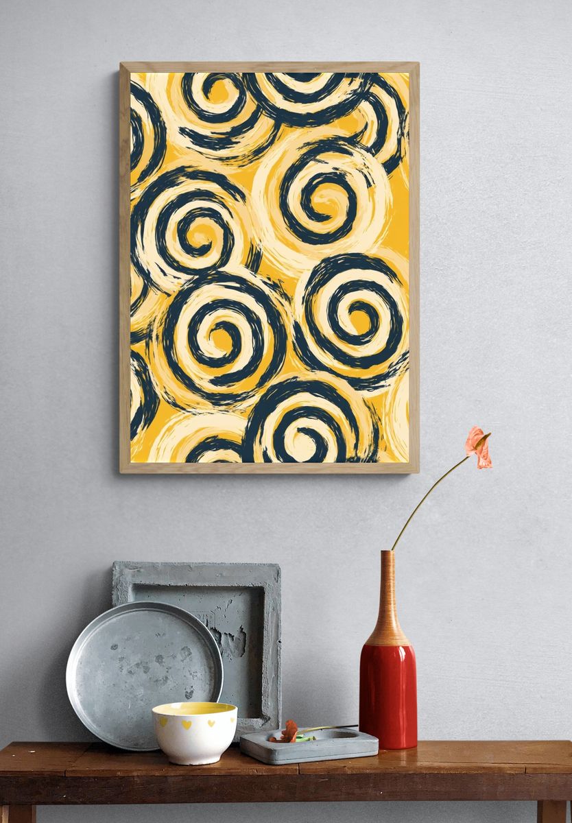 Golden Spiral Abstract Print. — room view 3