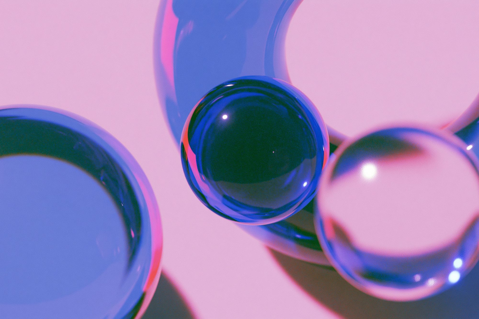 Neon Glass Orbs Abstract Poster. poster — abstract art