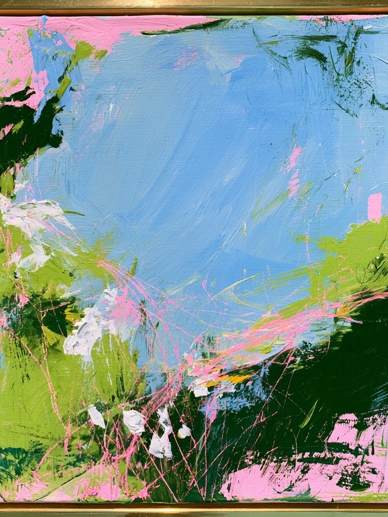 Pastel Garden Abstract Poster. poster detail