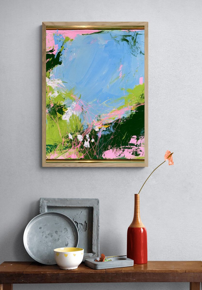 Pastel Garden Abstract Poster. — room view 3