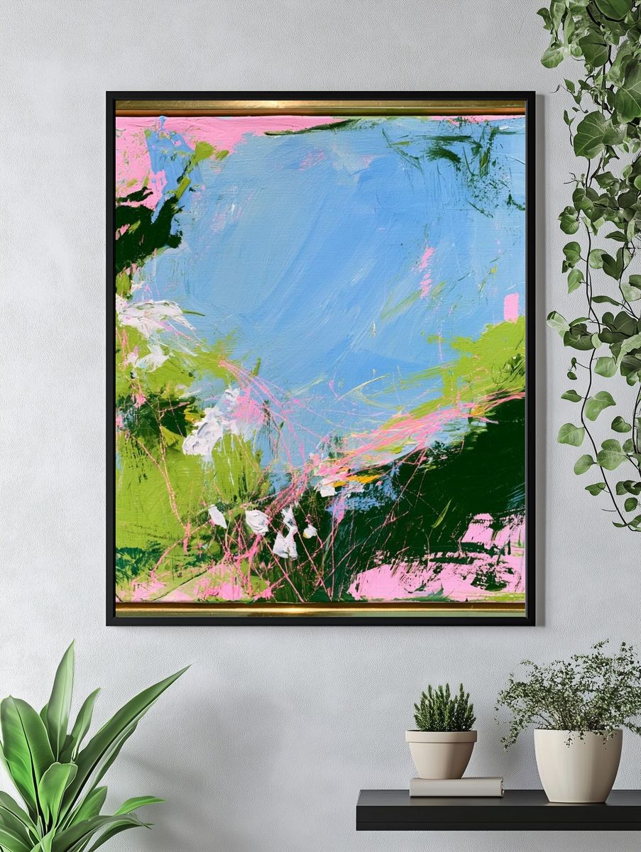Pastel Garden Abstract Poster. — room view 4