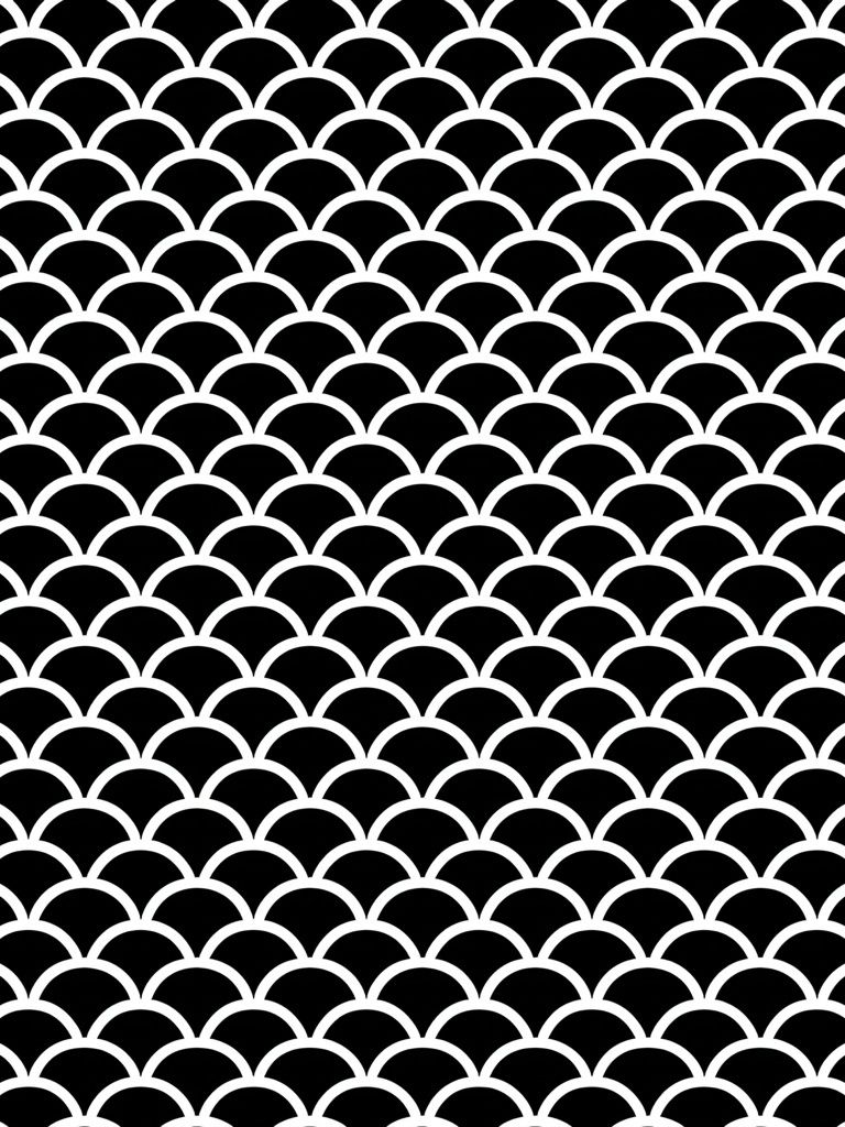 Scallop Pattern Black-White Poster. poster detail