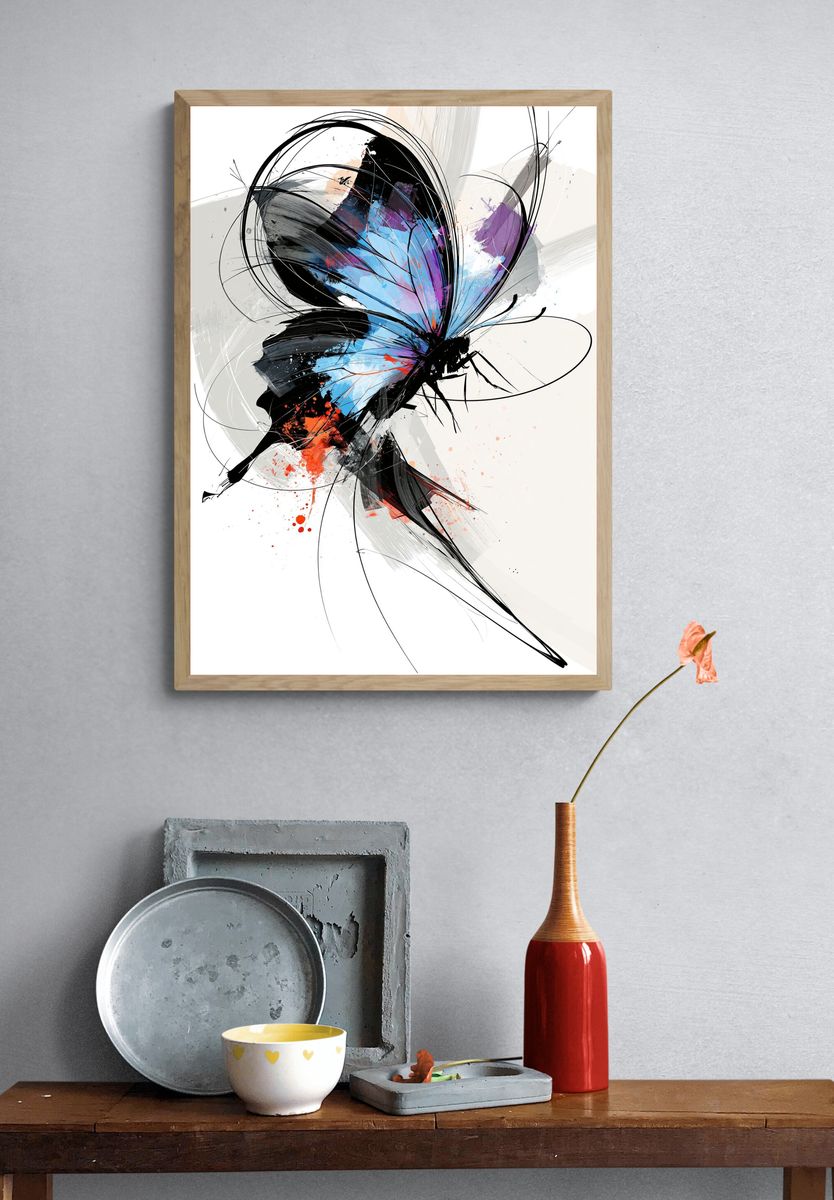 Abstract Butterfly Color Burst Poster. — room view 3