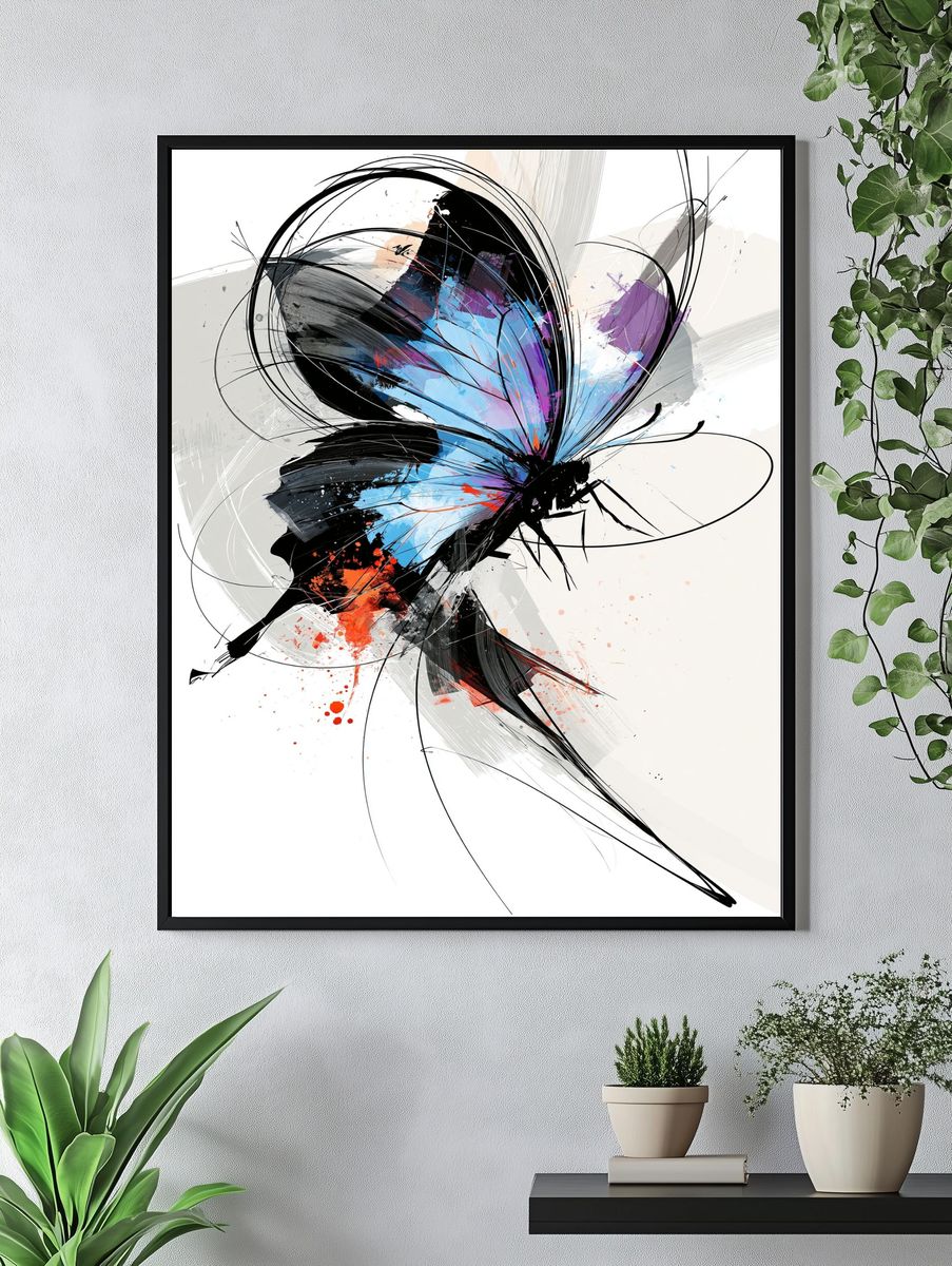 Abstract Butterfly Color Burst Poster. — room view 4