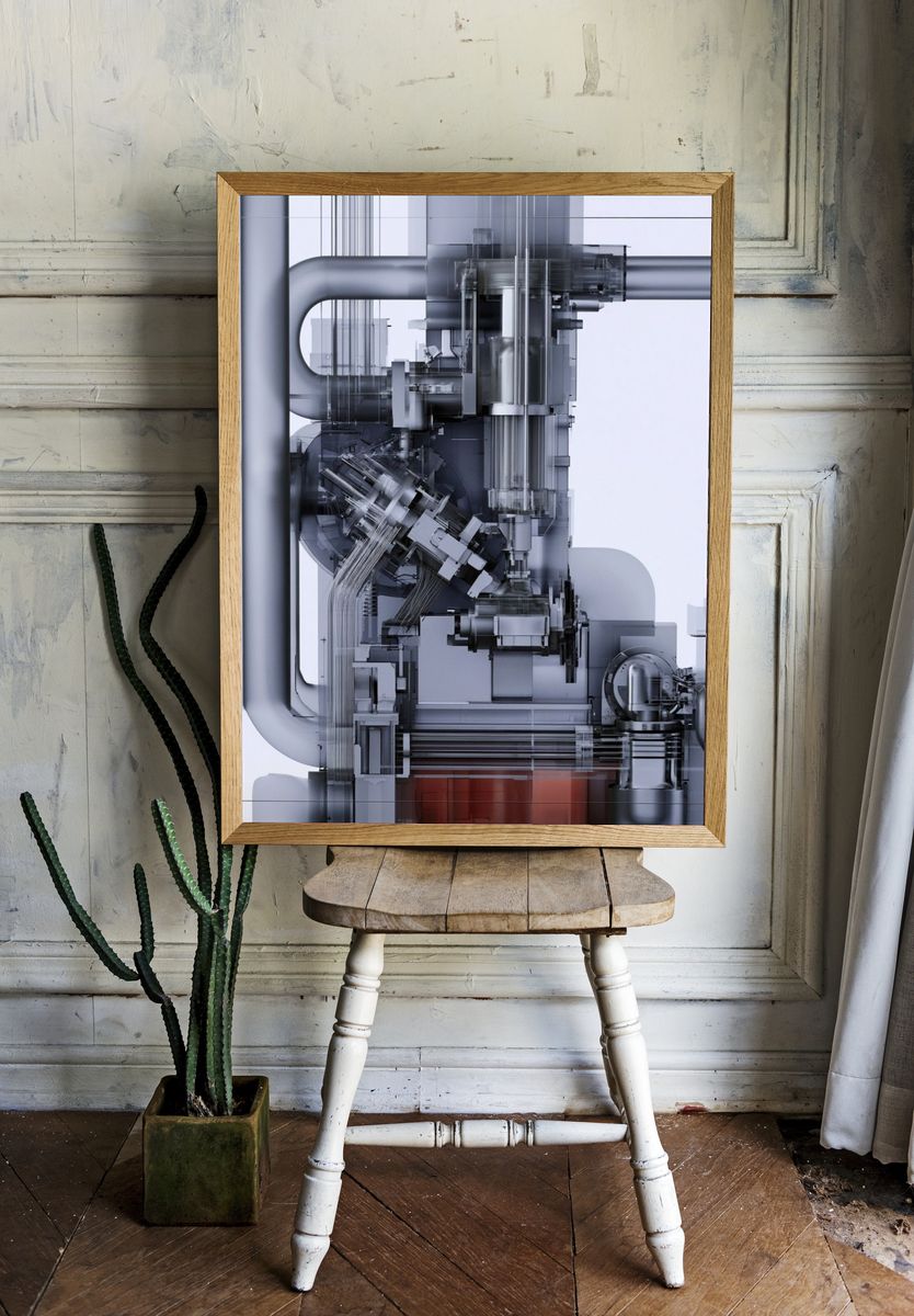 Industrial Machine Abstract Poster. — room view 1