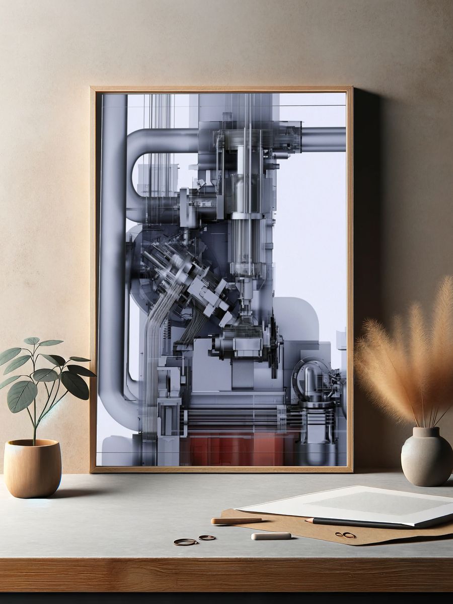 Industrial Machine Abstract Poster. — room view 2