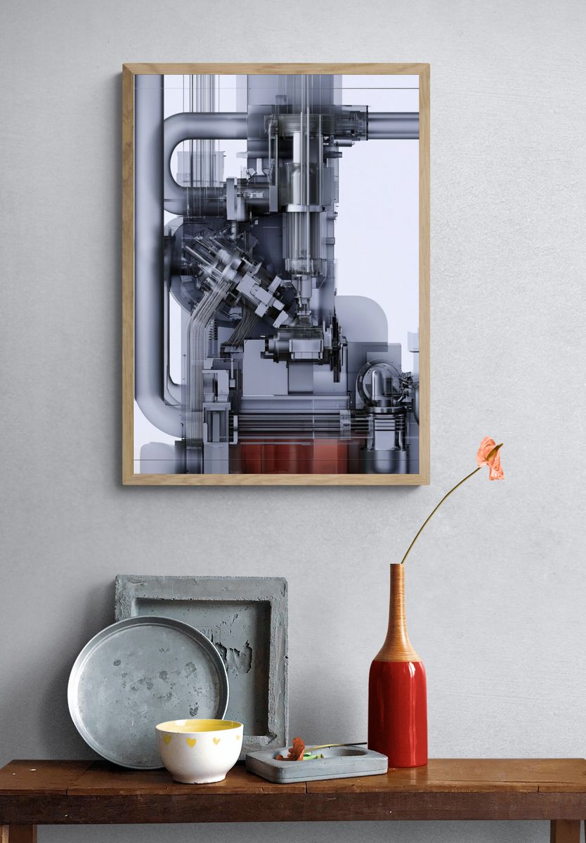 Industrial Machine Abstract Poster. — room view 3