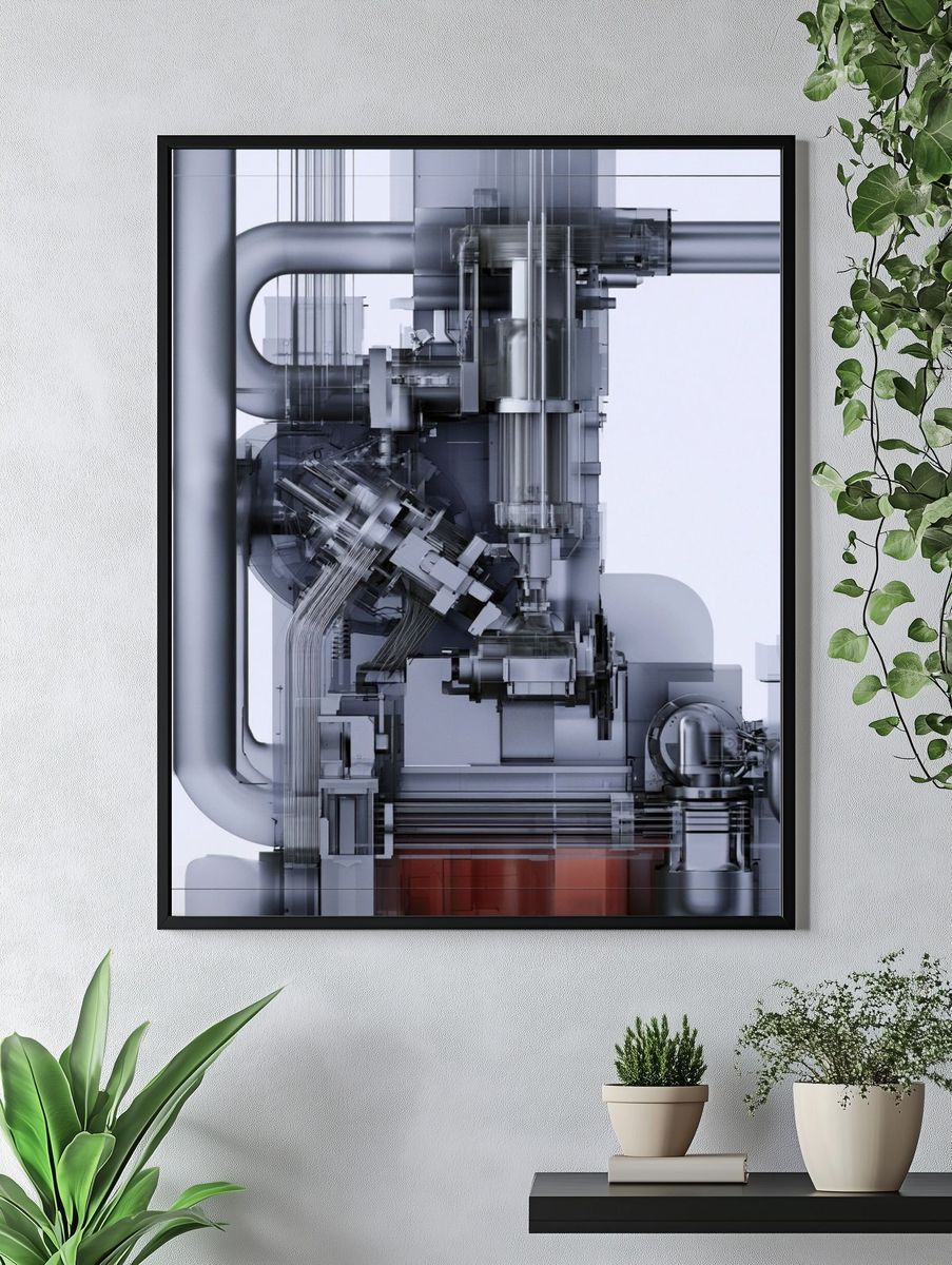Industrial Machine Abstract Poster. — room view 4