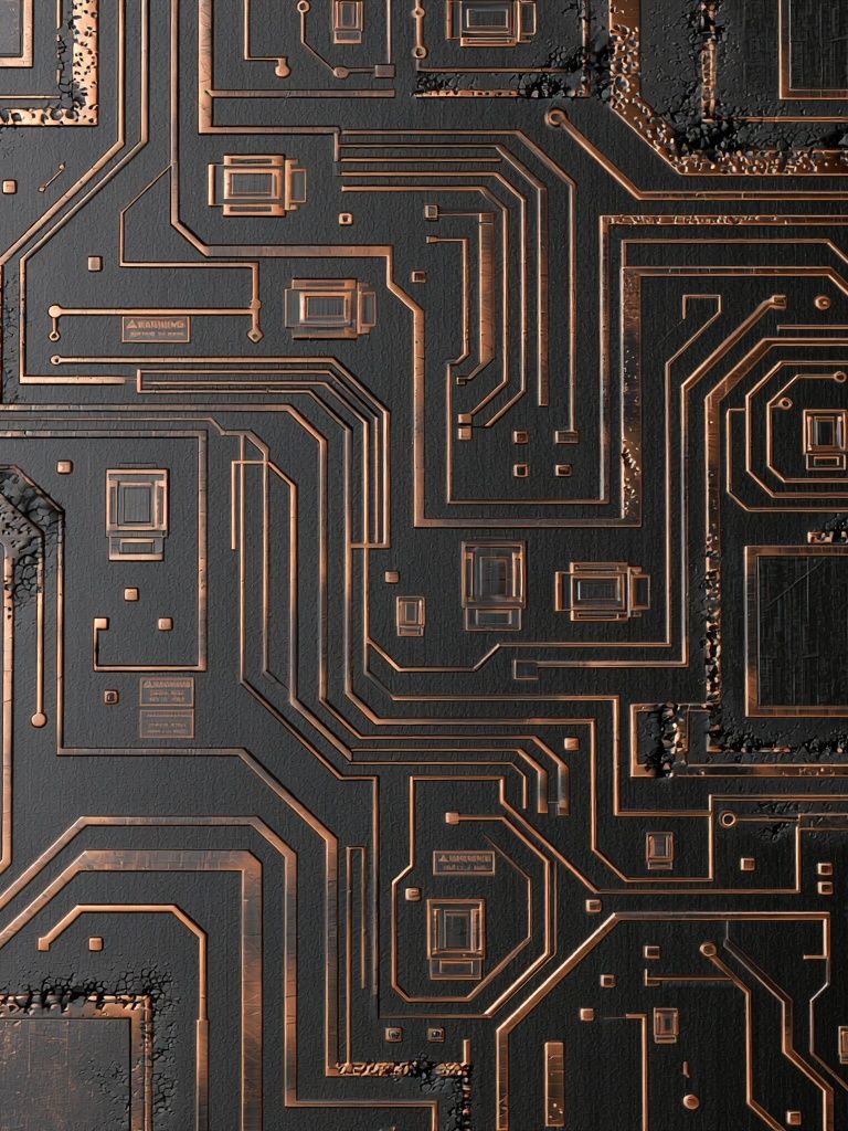Copper Circuit Board Abstract Poster. poster detail