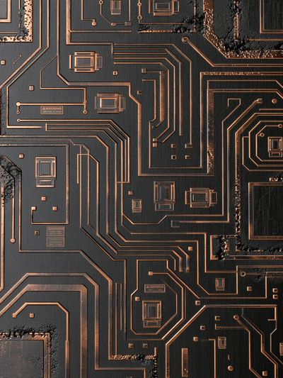 Copper Circuit Board Abstract Poster.
