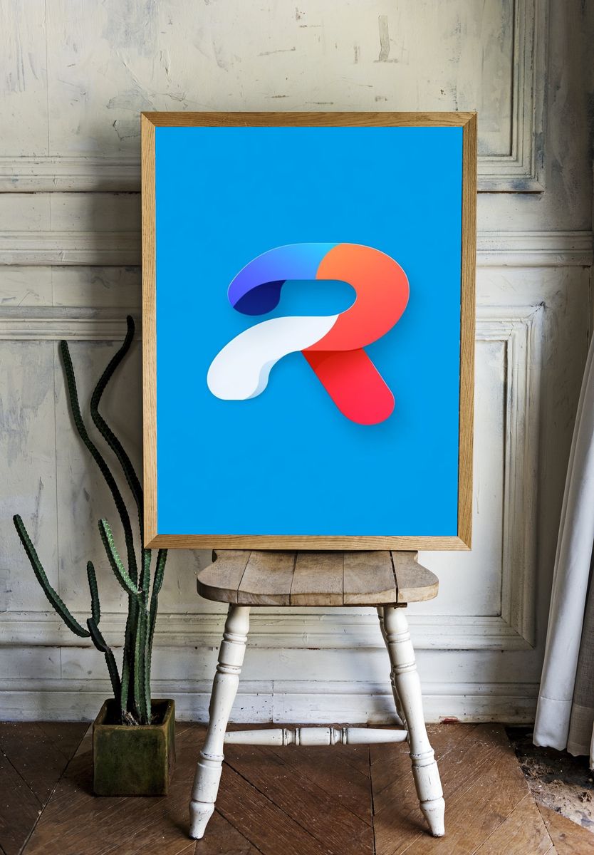 Colorful Ribbon R Poster. room preview