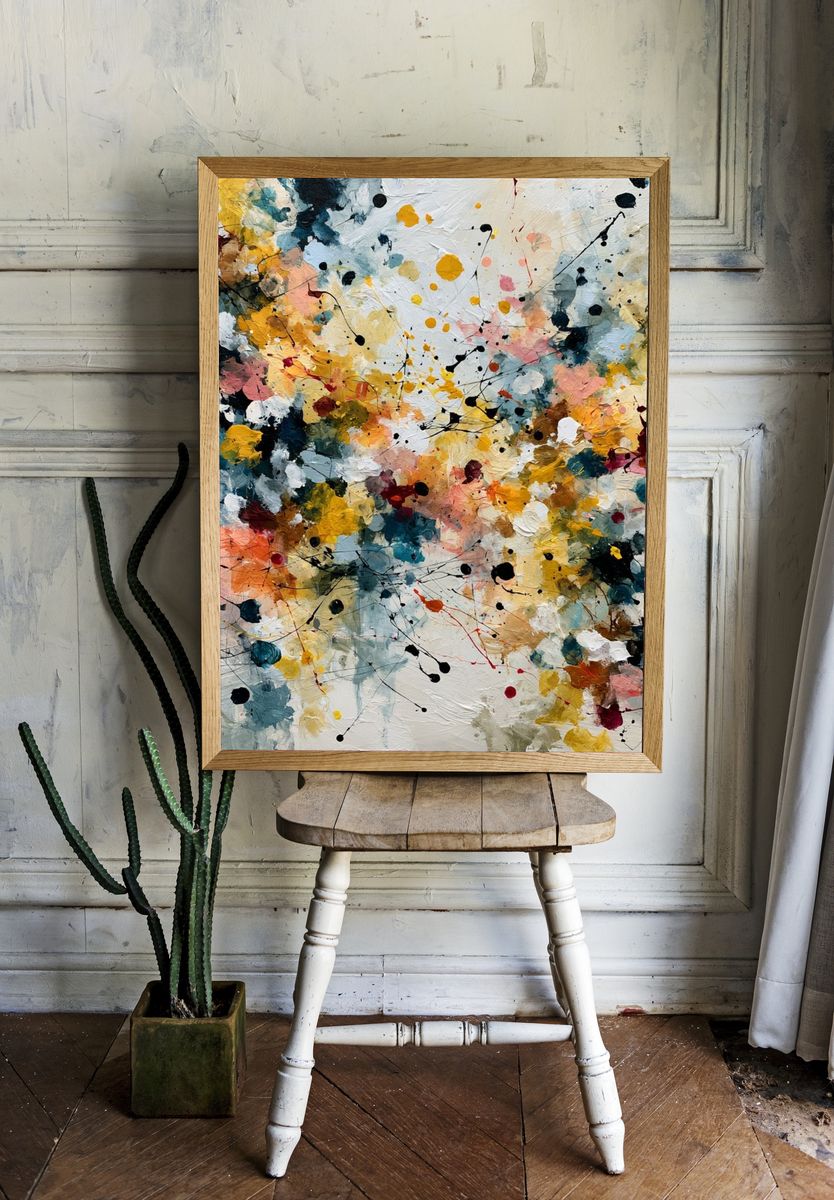 Color Splash Abstract Poster. — room view 1