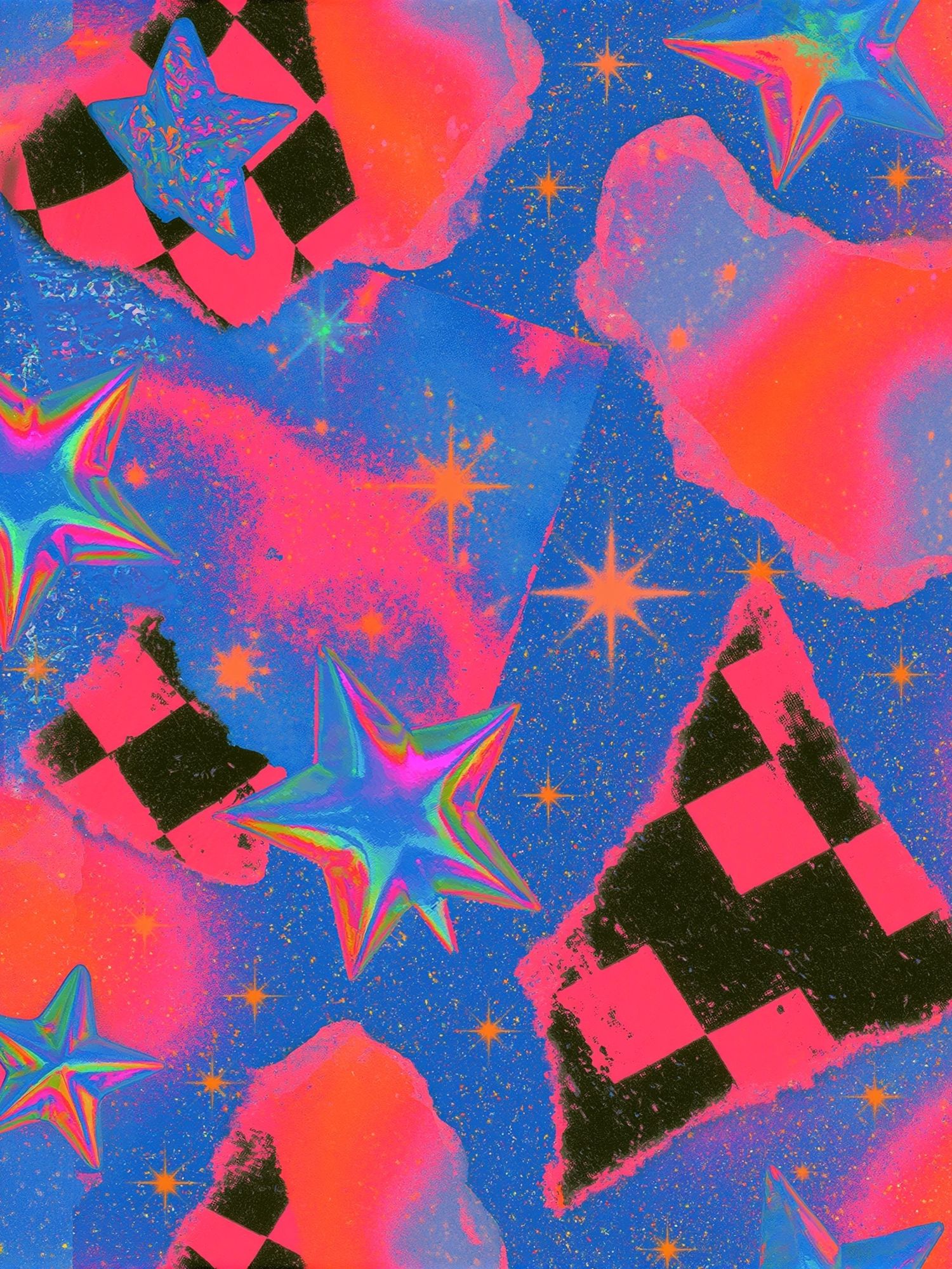 Neon Starfield Abstract Poster. poster — abstract art