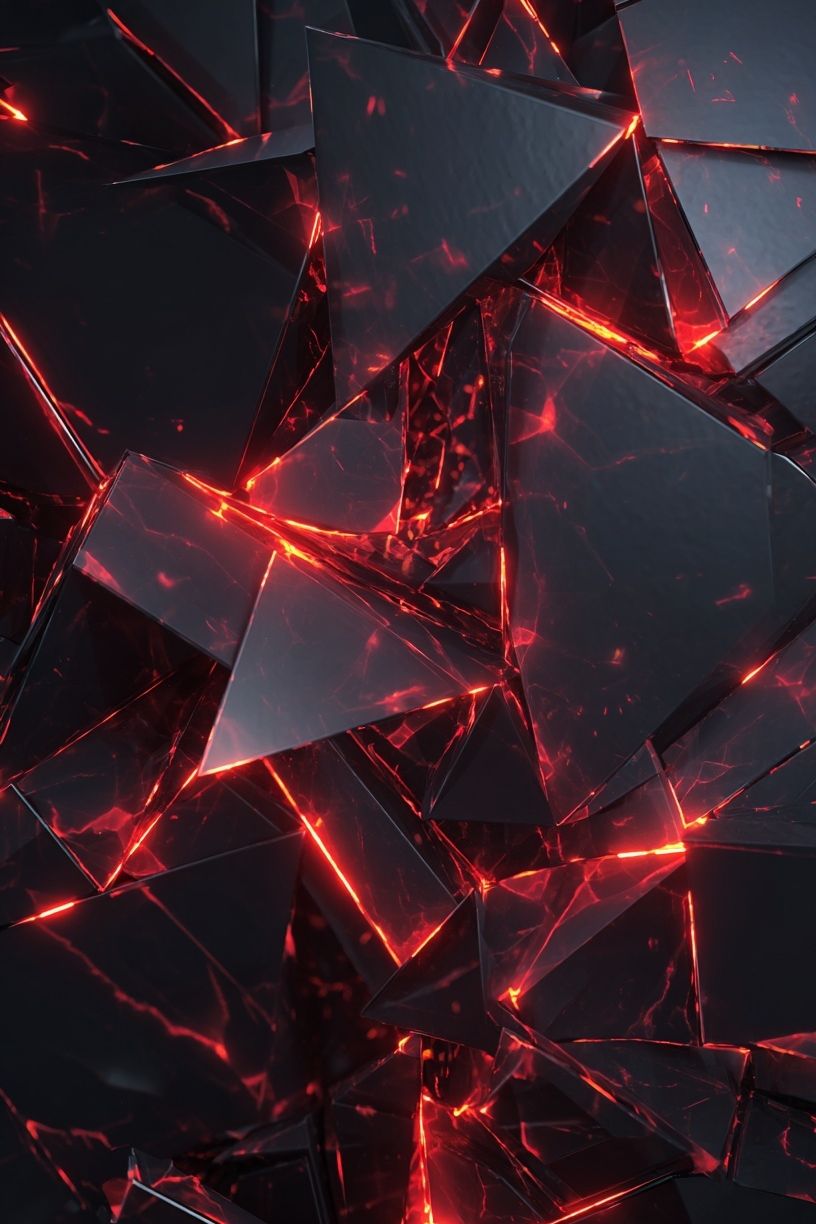 Crimson Shards Abstract Poster. poster detail