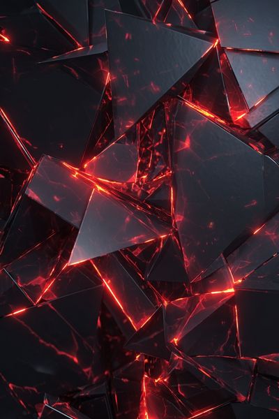 Crimson Shards Abstract Poster. poster print